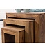 Wohnling set van 3 bijzettafeltjes massief houten Sheesham salontafel landelijke stijl bijzettafel donkerbruin hout