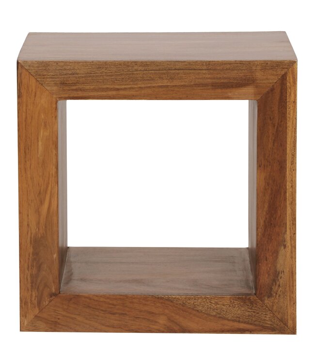 Wohnling staande rekken massief hout Sheesham 44cm high cube plank Ontwerp houten plank natuurlijk product tafel landelijke stijl