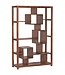 Wohnling boekenplank MUMBAI massief houten sheesham 115 x 180 cm woonkamer plank opbergvakken design landhuisstijl staande plank