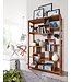Wohnling boekenplank MUMBAI massief houten sheesham 115 x 180 cm woonkamer plank opbergvakken design landhuisstijl staande plank