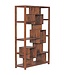 Wohnling boekenplank MUMBAI massief houten sheesham 115 x 180 cm woonkamer plank opbergvakken design landhuisstijl staande plank