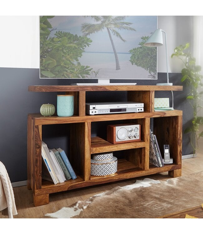 Wohnling WOONEND  dressoir MUMBAI Sheesham massief hout 115 x 76 x 40 cm landelijke stijl Tv-ladekast met opbergvakken | TV-meubel Buffetkast echt hout met 4 poten