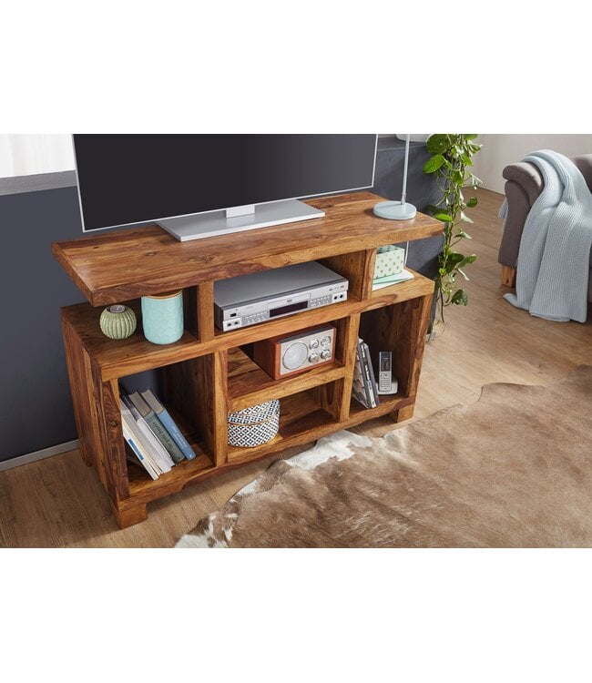 Wohnling WOONEND  dressoir MUMBAI Sheesham massief hout 115 x 76 x 40 cm landelijke stijl Tv-ladekast met opbergvakken | TV-meubel Buffetkast echt hout met 4 poten