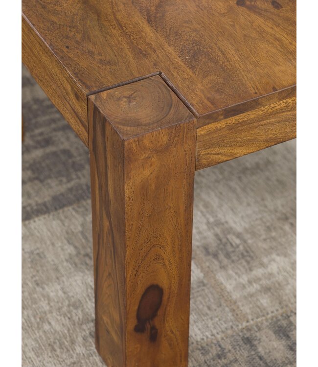 Wohnling salontafel MUMBAI massief houten sheesham 60 cm brede salontafel design donkerbruin landhuisstijl bijzettafel