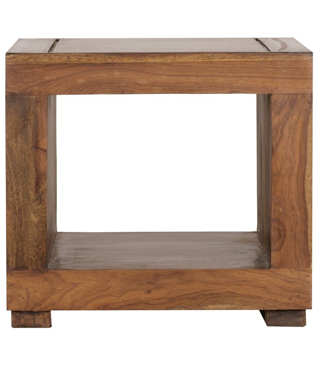Wohnling salontafel massief hout Sheesham 50 cm breed salontafel ontwerp donkerbruin landelijke stijl tafel