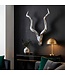 Wohnling Stag L wanddecoratie Deer 80cm aluminium zilver aluminium wanddecoratie Antler Ontwerp Decoratie