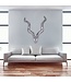 Wohnling Stag L wanddecoratie Deer 80cm aluminium zilver aluminium wanddecoratie Antler Ontwerp Decoratie