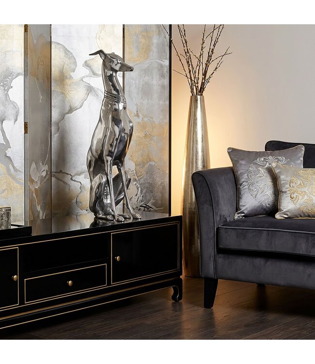 Wohnling decoratie ontwerp hond gemaakt van aluminium zilver windhond sculptuur hond standbeeld