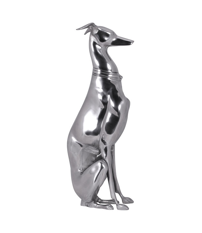 Wohnling decoratie ontwerp hond gemaakt van aluminium zilver windhond sculptuur hond standbeeld