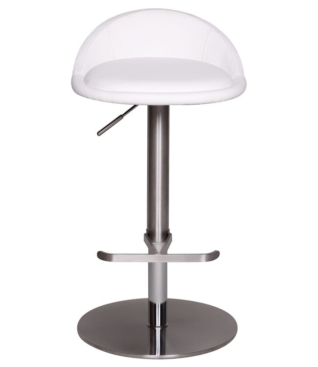 Wohnling Duurzame M1 Barkruk roestvrij witte stoel moderne kruk verstelbare design barkruk is draaibaar