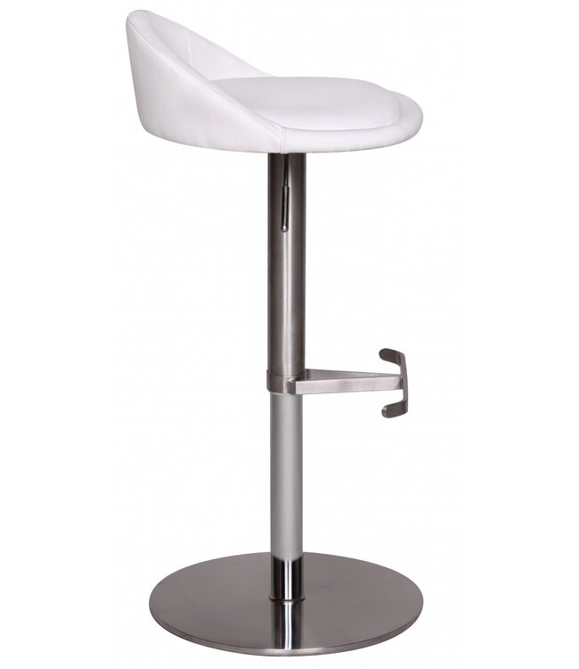 Wohnling Duurzame M1 Barkruk roestvrij witte stoel moderne kruk verstelbare design barkruk is draaibaar