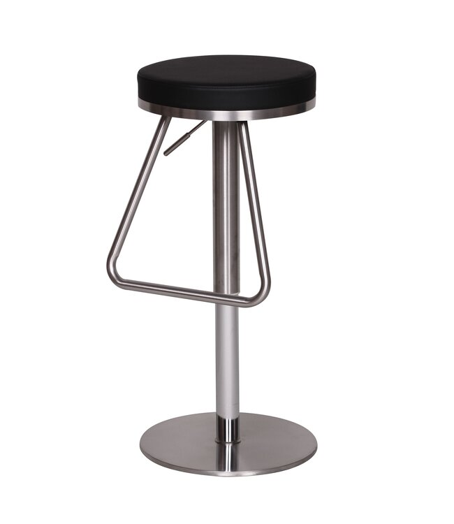 Wohnling Duurzame M6 roestvrij staal barkruk bar stoel zwarte moderne kruk verstelbare design barkruk draaibare stabiel