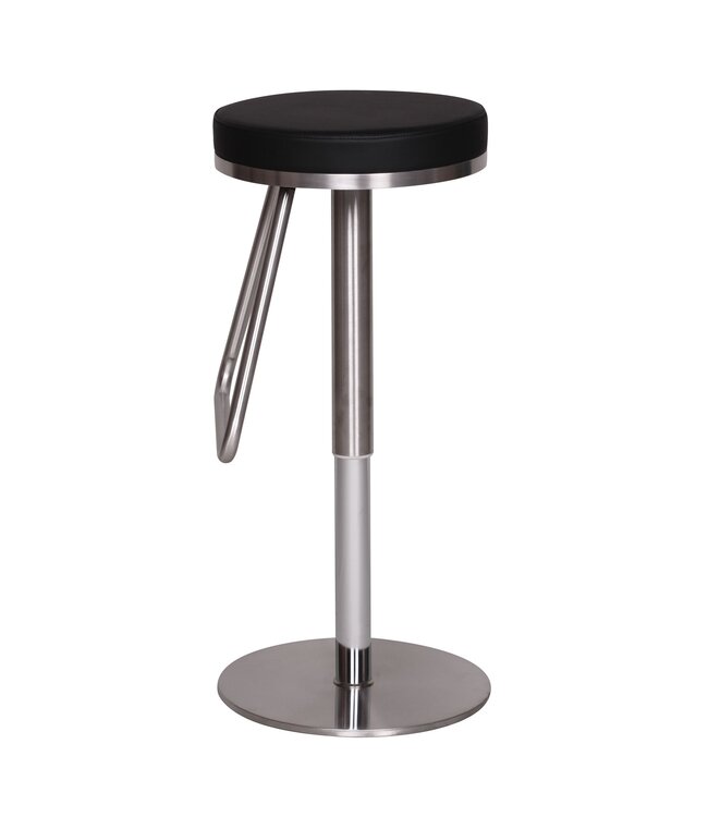 Wohnling Duurzame M6 roestvrij staal barkruk bar stoel zwarte moderne kruk verstelbare design barkruk draaibare stabiel