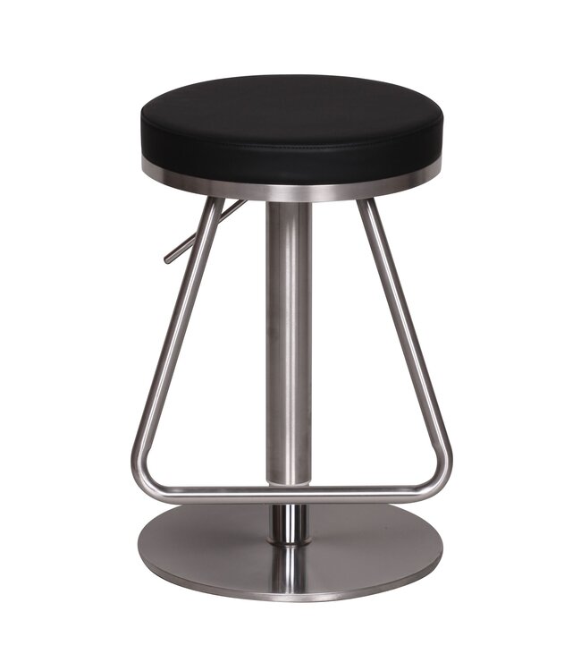 Wohnling Duurzame M6 roestvrij staal barkruk bar stoel zwarte moderne kruk verstelbare design barkruk draaibare stabiel