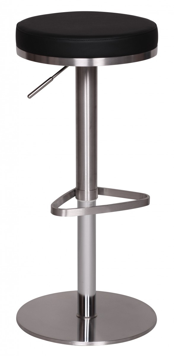Barkruk zwart roestvrij staal 82 cm