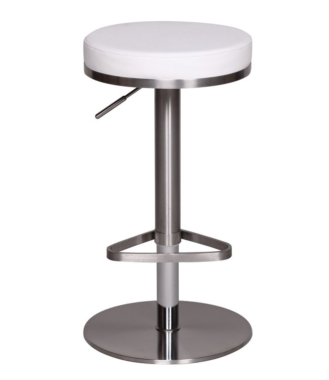 Wohnling Duurzame M7 Barkruk roestvrij witte stoel moderne kruk verstelbare design barkruk draaibare stabiel