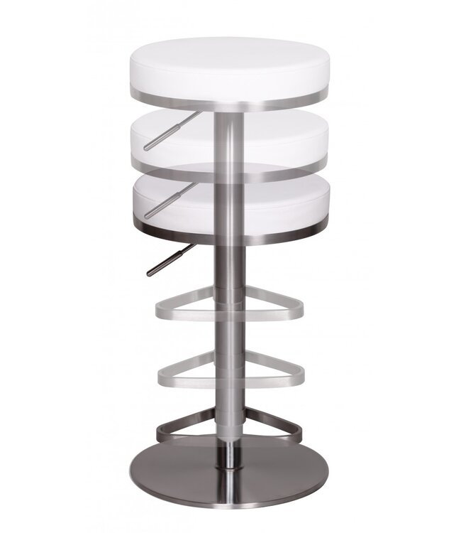 Wohnling Duurzame M7 Barkruk roestvrij witte stoel moderne kruk verstelbare design barkruk draaibare stabiel