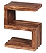 Wohnling bijzettafel MUMBAI massief houten Sheesham S Cube 60cm hoge salontafel design bruine salontafel in landelijke stijl