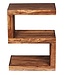 Wohnling bijzettafel MUMBAI massief houten Sheesham S Cube 60cm hoge salontafel design bruine salontafel in landelijke stijl