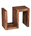 Wohnling bijzettafel MUMBAI massief houten Sheesham S Cube 60cm hoge salontafel design bruine salontafel in landelijke stijl