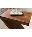 Wohnling tafel massief hout Sheesham Z Cube 59cm hoog salontafel ontwerp bruin landelijke stijl salontafel