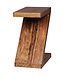 Wohnling tafel massief hout Sheesham Z Cube 59cm hoog salontafel ontwerp bruin landelijke stijl salontafel