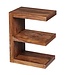 Wohnling bijzettafel MUMBAI massief houten Sheesham E Cube 60cm hoge salontafel design bruine salontafel in landelijke stijl