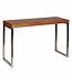 Wohnling console tafel GUNA massief houten sheesham console met metalen poten bureau 120x45 cm landelijke stijl dressoir modern massief echt hout natuurlijk dressoir PC tafel secretaire tafel hal