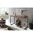 Wohnling console tafel GUNA massief houten sheesham console met metalen poten bureau 120x45 cm landelijke stijl dressoir modern massief echt hout natuurlijk dressoir PC tafel secretaire tafel hal
