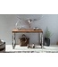 Wohnling console tafel GUNA massief houten sheesham console met metalen poten bureau 120x45 cm landelijke stijl dressoir modern massief echt hout natuurlijk dressoir PC tafel secretaire tafel hal