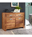 Wohnling dressoir massief hout Sheesham Borst 90 cm 2 laden 2 deuren Ontwerp dressoir landelijke stijl bruin natuurlijke