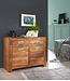 Wohnling dressoir massief hout Sheesham Borst 90 cm 2 laden 2 deuren Ontwerp dressoir landelijke stijl bruin natuurlijke