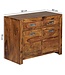 Wohnling dressoir massief hout Sheesham Borst 90 cm 2 laden 2 deuren Ontwerp dressoir landelijke stijl bruin natuurlijke
