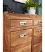 Wohnling dressoir massief hout Sheesham Borst 90 cm 2 laden 2 deuren Ontwerp dressoir landelijke stijl bruin natuurlijke