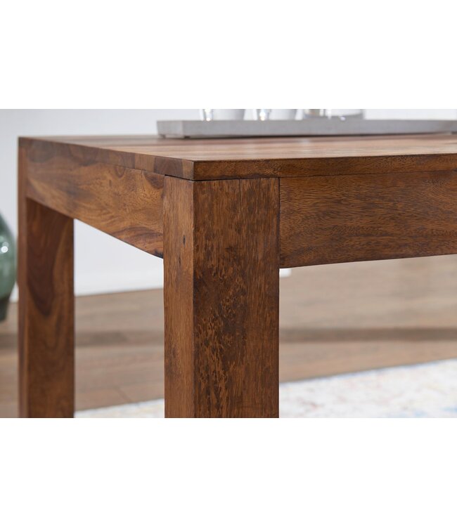 Wohnling Eetkamertafel MUMBAI 180x90x76 cm Sheesham massief houten eettafel tijdloos, keukentafel rechthoekig, houten tafel eetkamer eenvoudig, grote eettafel hout