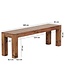 Wohnling eetkamerbank MUMBAI massief hout Sheesham 160 x 45 x 35 cm houten bank natuurproduct Keukenbank in landhuisstijl