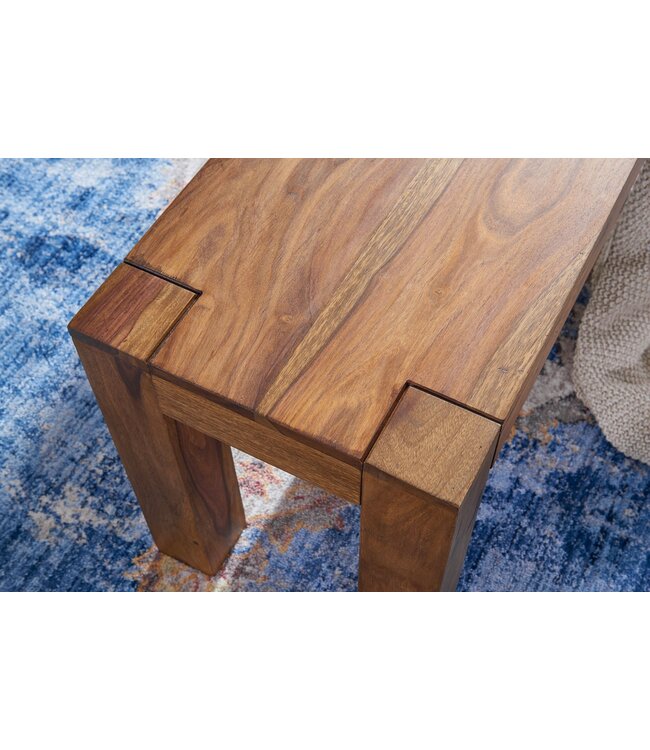 Wohnling eetkamerbank MUMBAI massief hout Sheesham 160 x 45 x 35 cm houten bank natuurproduct Keukenbank in landhuisstijl