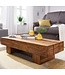 Wohnling salontafel massief hout Sheesham 120 cm breed design woonkamertafel donkerbruin bijzettafel in landhuisstijl
