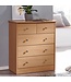 Wohnling Ontwerp houten dressoir CHCK 60 x 70 x 35 cm boek met 5 laden | Multi-purpose dressoir flat voor materialen | Hedendaagse dressoir tijdloze dresser