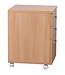 Wohnling container OTTAWA 40 x 60 x 45 cm onderkast met wielen beuken | trolley met lades | oprolkast kantoor | Cosmetica trolley Make Up trolley | Container onder bureau