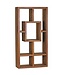 Wohnling massief houten boekenkast Sheesham 90 x 180 cm Living-shelf trays ontwerp landelijke stijl staan rekken