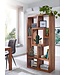 Wohnling massief houten boekenkast Sheesham 90 x 180 cm Living-shelf trays ontwerp landelijke stijl staan rekken