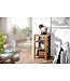 Wohnling stand plank MUMBAI massief houten sheesham 80 cm woonkamer plank met 3 opbergvakken design landelijke stijl bijzettafel