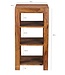 Wohnling stand plank MUMBAI massief houten sheesham 80 cm woonkamer plank met 3 opbergvakken design landelijke stijl bijzettafel