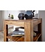 Wohnling stand plank MUMBAI massief houten sheesham 80 cm woonkamer plank met 3 opbergvakken design landelijke stijl bijzettafel