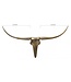Wohnling wanddecoratie gewei stier L 125 cm aluminium goudkleurig