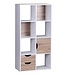 Wohnling boekenkast MASSA 60 x 120 x 29 cm Wit Sonoma eiken met lades en deur