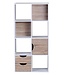 Wohnling boekenkast MASSA 60 x 120 x 29 cm Wit Sonoma eiken met lades en deur