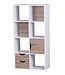 Wohnling boekenkast MASSA 60 x 120 x 29 cm Wit Sonoma eiken met lades en deur