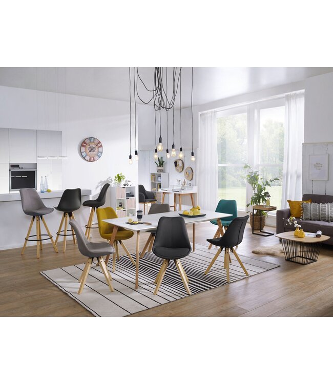 Wohnling boekenkast MASSA 60 x 120 x 29 cm Wit Sonoma eiken met lades en deur